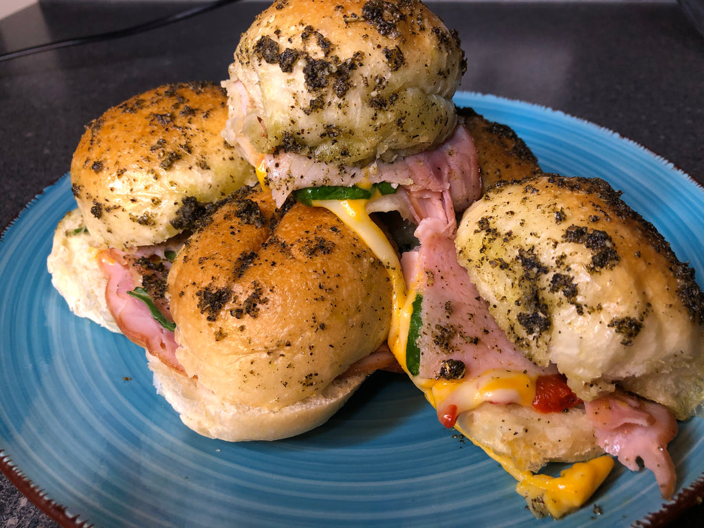 Cheezy Basil Black Forest Ham Sliders