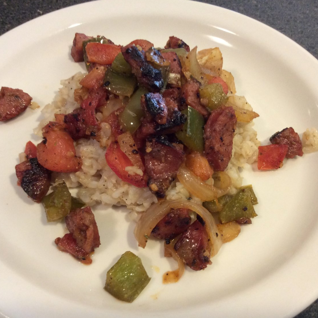Cajun Sausage & Peppers with Rice