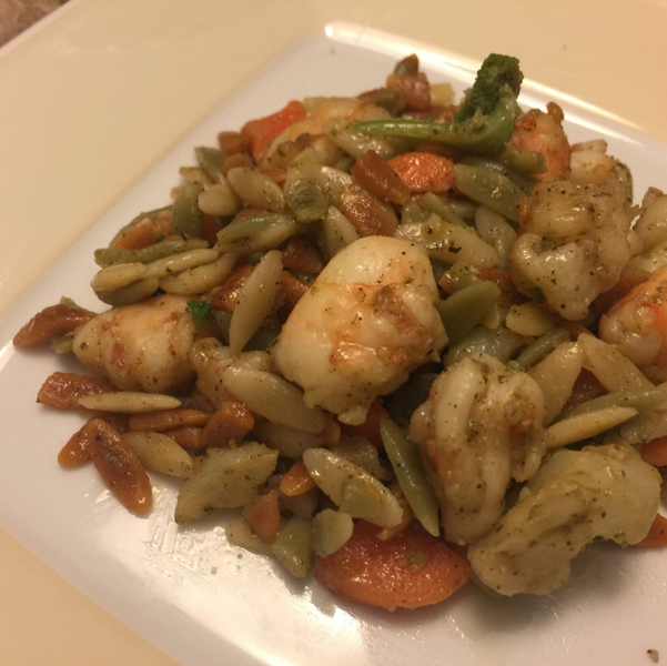 Recipe - Amazing Rosemary Shrimp & Rainbow Orzo Pasta