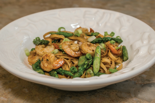 Spicy Thai Noodles and Smoked Garlic Shrimp
