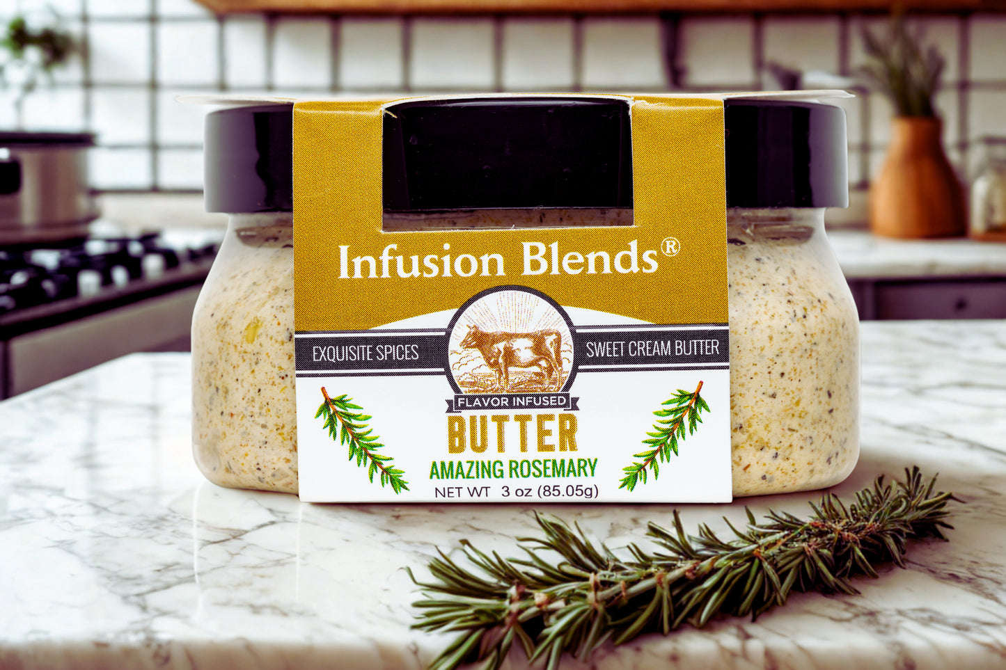 Amazing Rosemary flavor-infused gourmet butter spread by Infusion Blends