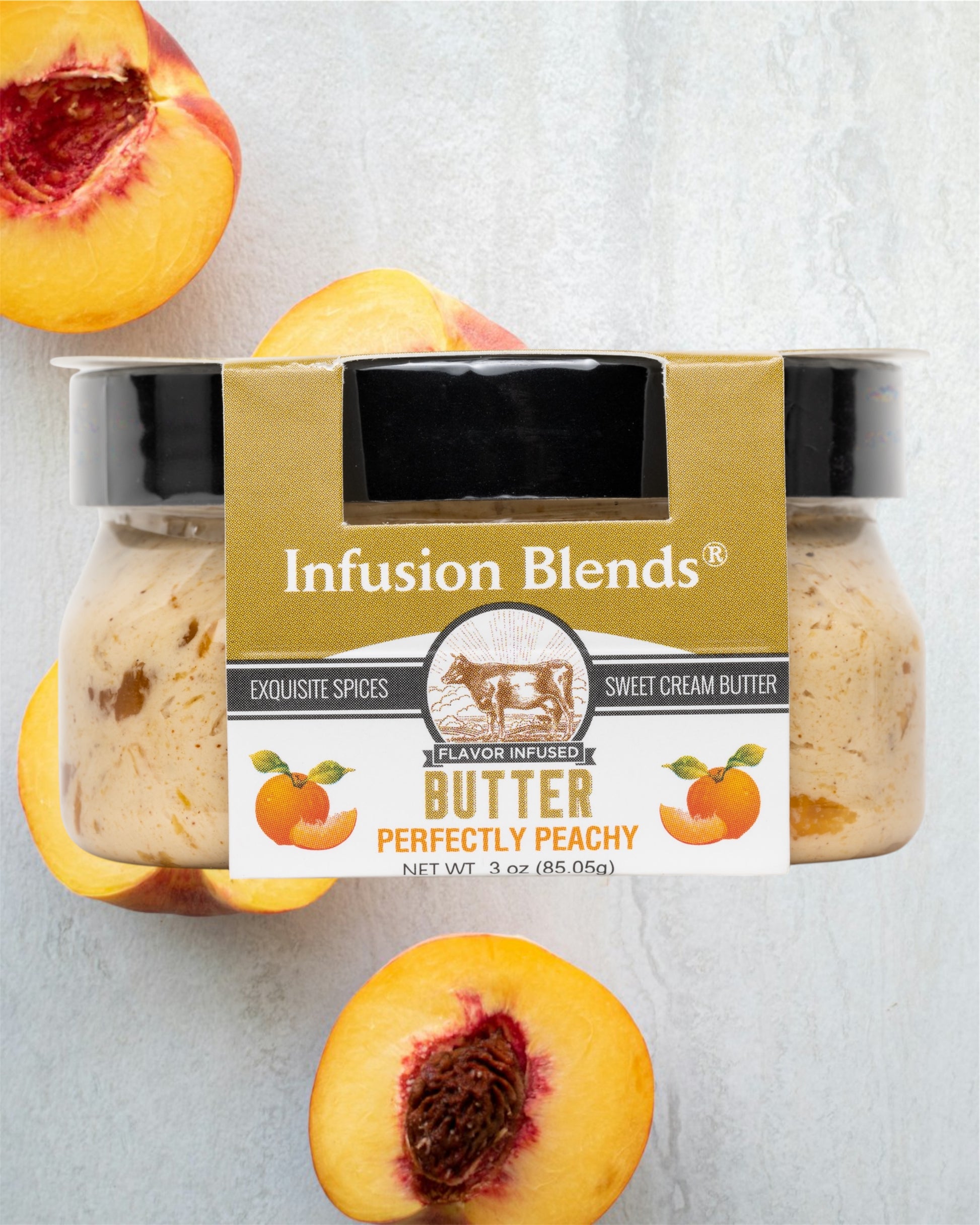 Perfectly Peachy flavor-infused gourmet butter spread by Infusion Blends
