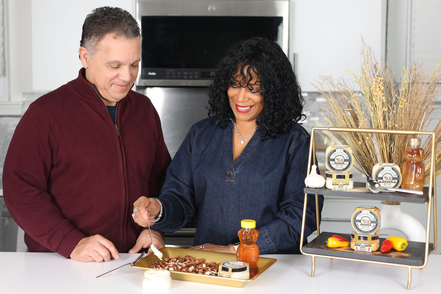 3 flavor-infused gourmet butter collection featuring garlic, Cajun, and honey butter by Infusion Blends