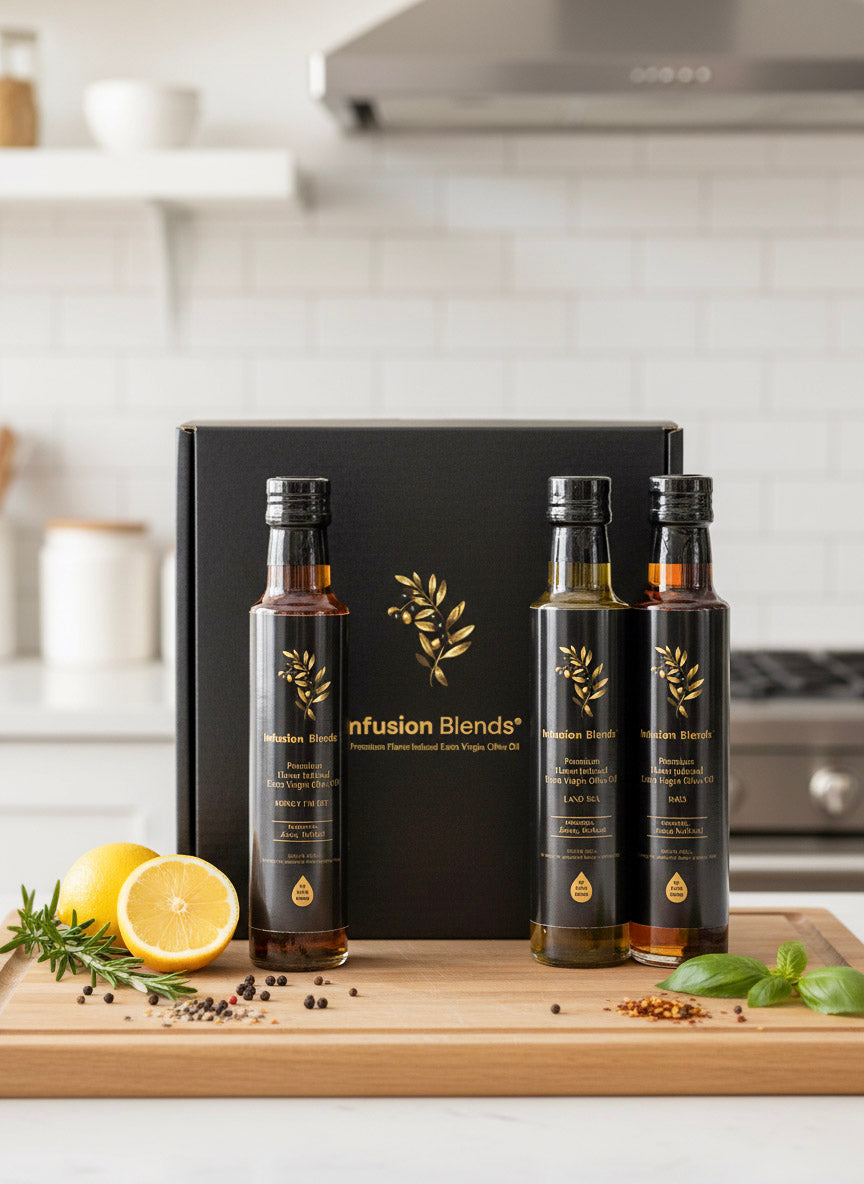Holiday Gift Box:  Three Flavored Extra Virgin Olive Oils