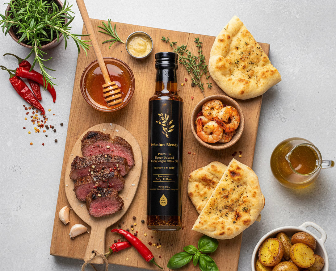 Honey I’m Hot Savory Sweet Blazing with Flavor, Extra Virgin Olive Oil